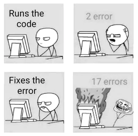 a joke about coding errors